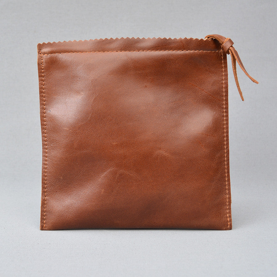Leather Sweetshop clutch bag in Brown