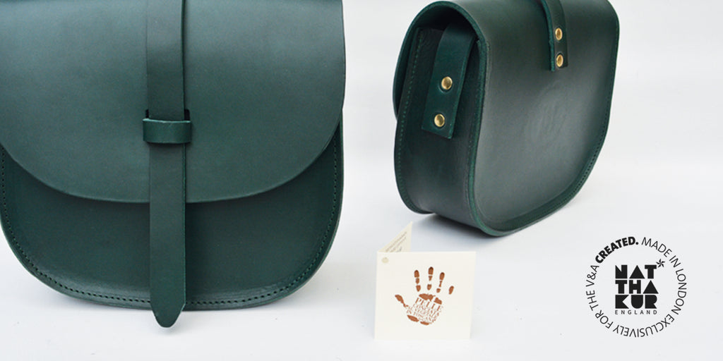 In collaboration with the V&A museum in London, these saddlebags by Natthakur are made from forest green sustainable vegetable tanned leather. The leather is produced in Tuscany in Italy, a member of The Consorzio Vera Pelle who ensure the natural tanning