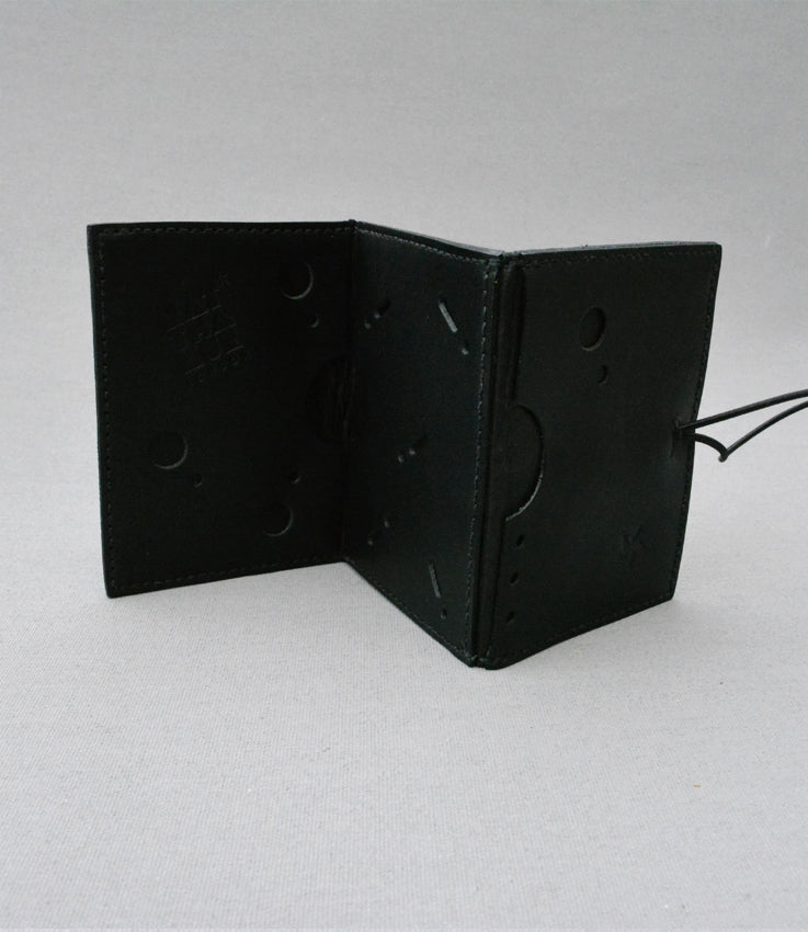 Black leather zigzag card holder