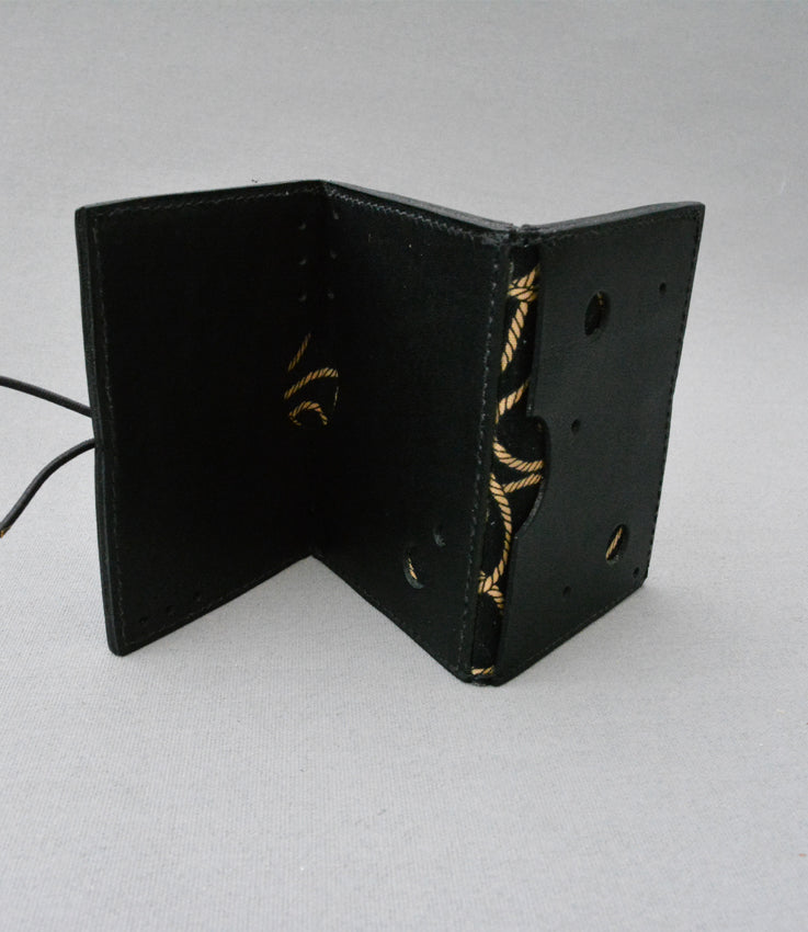 Black leather zigzag card holder