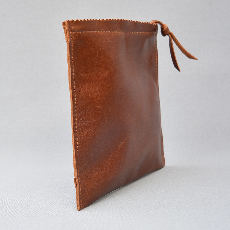 Leather Sweetshop clutch bag in Brown