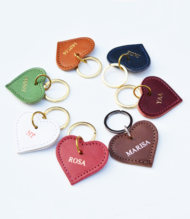 Personalised small Heart Keyrings