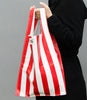 Leather Striped Grocery Bag in red striped